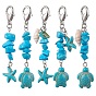5шт стеклянные подвесные украшения, с цинковым сплавом застежками омаров коготь, слеза