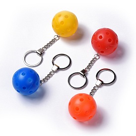 Пластиковый брелок для ключей, с железным кольцом, круглые