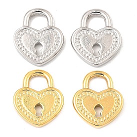 304 Stainless Steel Charms, Heart Padlock Charm