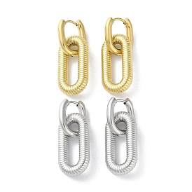 304 Stainless Steel Hoop Earrings, Oval