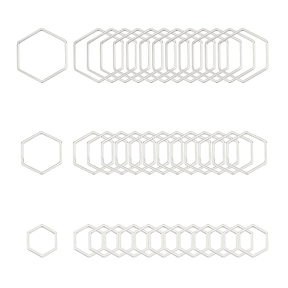 304 Stainless Steel Linking Rings, Hexagon