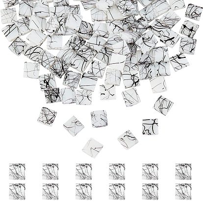 2-Hole Drawbench Glass Seed Beads, Opaque Spray Painted, Rectangle