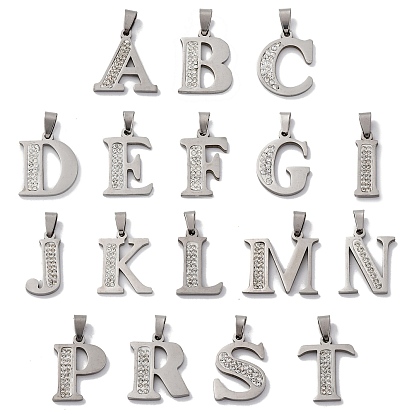 201 подвески из нержавеющей стали, со стразами, буквы