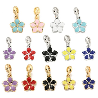 Стойка покрытие сплав эмаль цветок европейские подвески с подвесками, Подвески с большими отверстиями