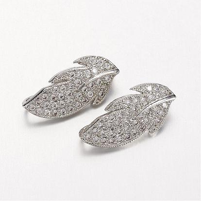 Латунный микропаве из циркония, подвеска навесная навесная, с петлей, лист