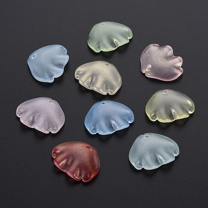 Transparent Baking Paint Glass Pendants, Shell