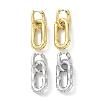 Ионное покрытие (ip) 304 серьги-кольца из нержавеющей стали, овальные