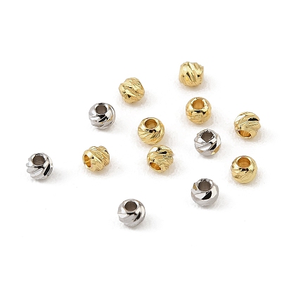 Brass Beads, Round, Faceted, Rack Plating, Long-Lasting Plated, Cadmium Free & Lead Free