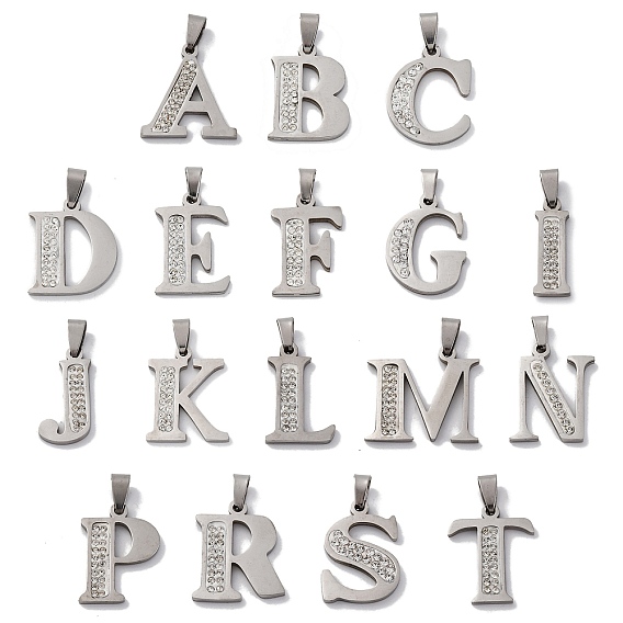 201 подвески из нержавеющей стали, со стразами, буквы