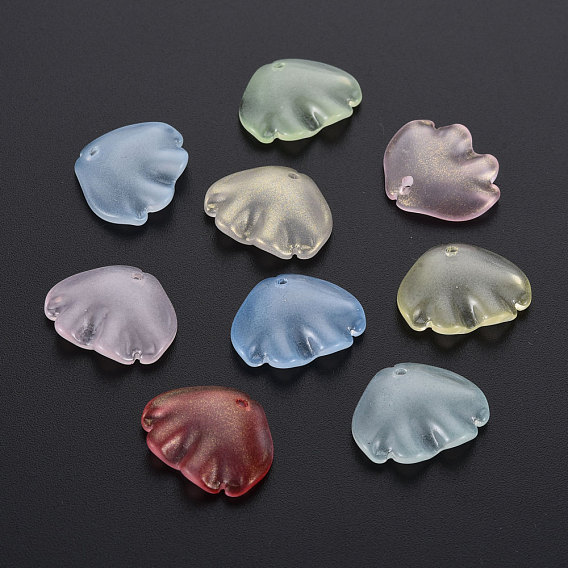 Transparent Baking Paint Glass Pendants, Shell