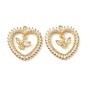 Латунные микро проложить кубического циркония подвески, сердце с бабочкой, без никеля 