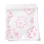 Rectangle Plastic Packaging Zip Lock Bags, Cartoon Bear Print Top Self Seal Pouches