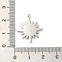 304 Stainless Steel Pendant Cabochon Settings, Sun Charm