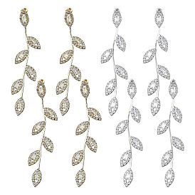 4 пары 2 цвета латунные серьги-гвоздики, со стразами, лист