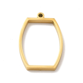 Ion Plating(IP) 304 Stainless Steel Open Back Bezel Pendants, For DIY UV Resin, Epoxy Resin, Pressed Flower Jewelry, Drum