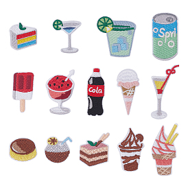 28 шт. 2 наборы полиэстеровых ниток для вышивания, нашивок для пришивания/приклеивания утюгом, термоклей, аппликации из ткани, разнообразные