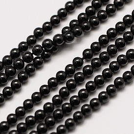 Spinelle naturel noir brins de perles rondes