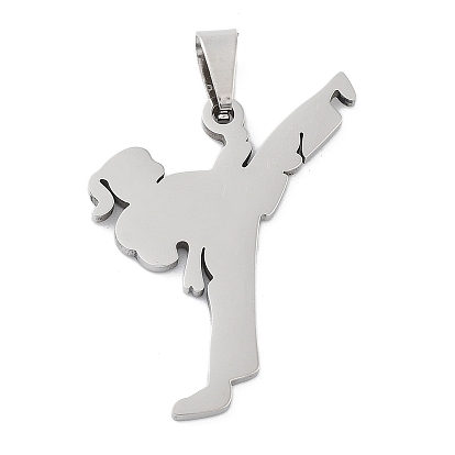 Pendentifs en acier inoxydable, Coupe au laser, charme de kung-fu