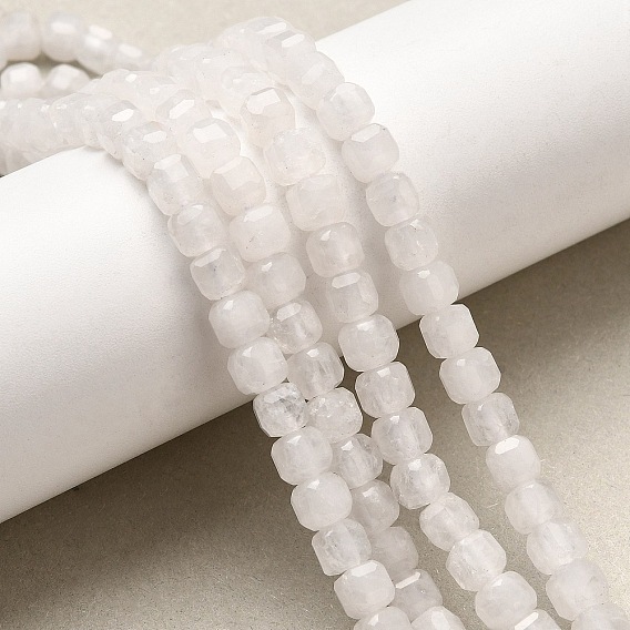 Бусины из натурального белого нефрита, граненый стол, вырезанный куб