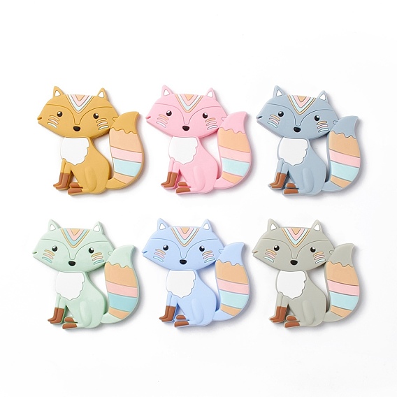 Food Grade Eco-Friendly Silicone Cabochons, Fox