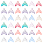180Pcs 9 Colors Transparent Spray Painted Glass Pendants, Mermaid Fishtail