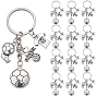 20Pcs Alloy Keychains, with Iron Rings, Sports Theme