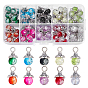 100шт 10 цветные подвески из сплава стекла, круглые, с железной платиной петлей