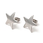 Ion Plating(IP) 304 Stainless Steel Stud Earrings for Women, Star