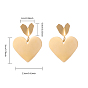 304 Stainless Steel Heart Dangle Stud Earrings for Women