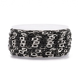Ion Plating(IP) 304 Stainless Steel Figaro Chains, Unwelded, with Spool