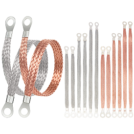 Плоский медный плетеный автомобильный заземляющий провод с клеммами