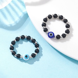 Лэмпворк ручной работы от сглаза со стеклянными кольцами для пар