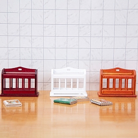 Wooden Magazine Rack Miniature Ornaments, Micro Landscape Home Dollhouse Accessories