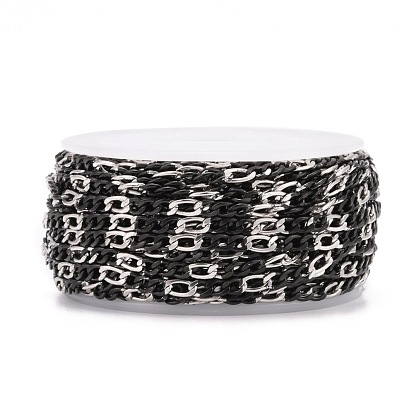 Ion Plating(IP) 304 Stainless Steel Figaro Chains, Unwelded, with Spool