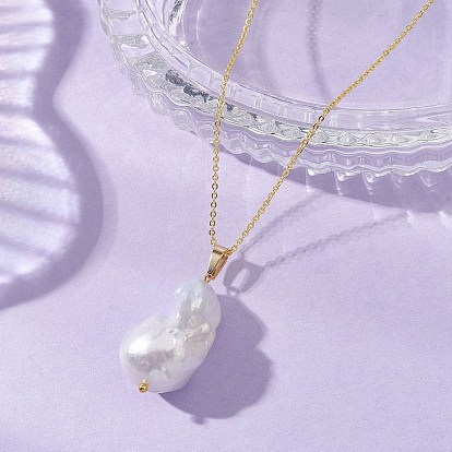 Ожерелья с подвесками из натурального барочного жемчуга кеши с жемчугом, латунные цепочки роло ожерелья для женщин, самородки