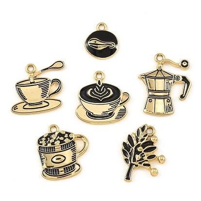 Подвески из сплава кофе с эмалью, золотые