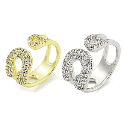 Кольцо-манжета с прозрачным кубическим цирконием из латуни с микропаве, открытое кольцо с широкой полосой для женщин, без кадмия и без свинца