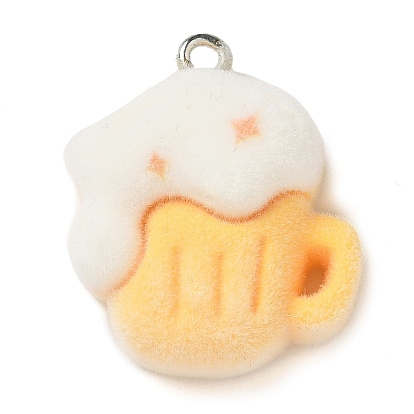 Подвески из непрозрачной смолы, с платиновыми тоновыми железными петлями