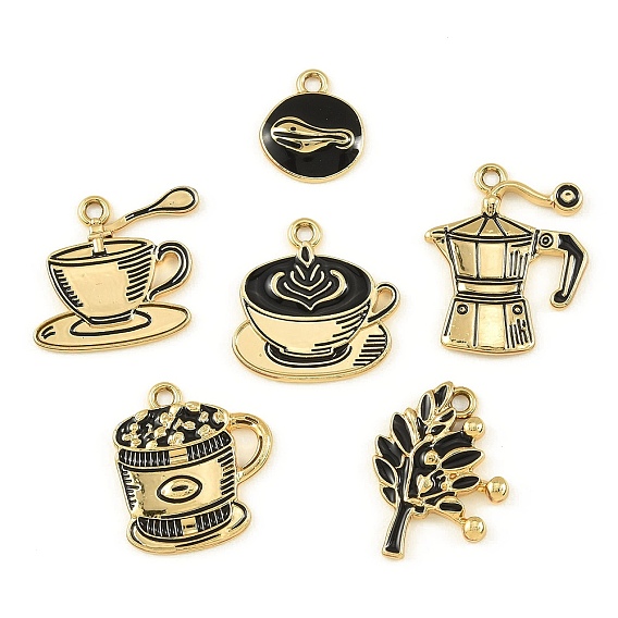 Подвески из сплава кофе с эмалью, золотые