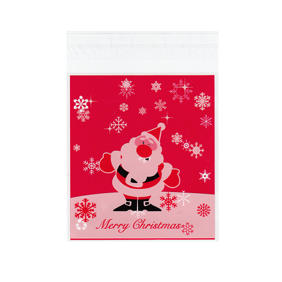 Rectangle OPP Cellophane Bags for Christmas, 13.9x9.9cm, Unilateral thickness: 0.035mm, about 95~100pcs/bag