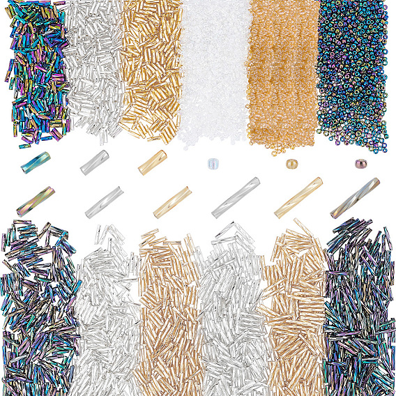 12 стильный стеклянный бисер, круглый и витой стеклярус