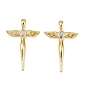Латунные микро проложить кубического циркония подвески, подвески крест и крыло, без кадмия и без свинца, стойки покрытие, долговечный