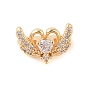 Brass Pave Clear Cubic Zirconia Spacer Bars, Swan