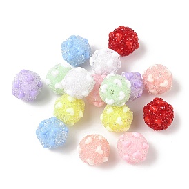 Акриловые стразы бусины, с кабошонами из смолы , круглые