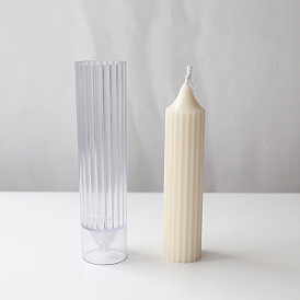Moules à bougies à nervures de cylindre de flèche en plastique bricolage, moules à bougies, pour coulée de résine moule époxy
