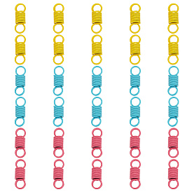 30 шт. 3 цвета окрашенные распылением углеродистая сталь пружина с двумя отверстиями соединительные подвески, спиральные пружинные звенья растяжения