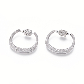 Латунные микропаве, кубический цирконий, винт, карабин, подвески с замком, для изготовления ожерелий, кольцо, прозрачные