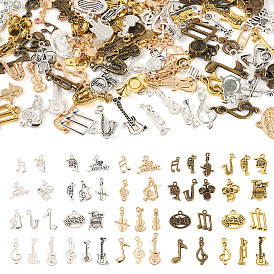 100шт. 5цвета подвески из сплава в тибетском стиле, музыкальная нота