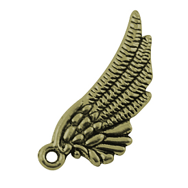 Сплавочные подвески тибетского стиля, без свинца и без кадмия, крыло, 29x11x2 мм, отверстие : 2 мм