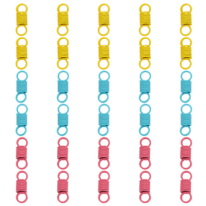 30 шт. 3 цвета окрашенные распылением углеродистая сталь пружина с двумя отверстиями соединительные подвески, спиральные пружинные звенья растяжения